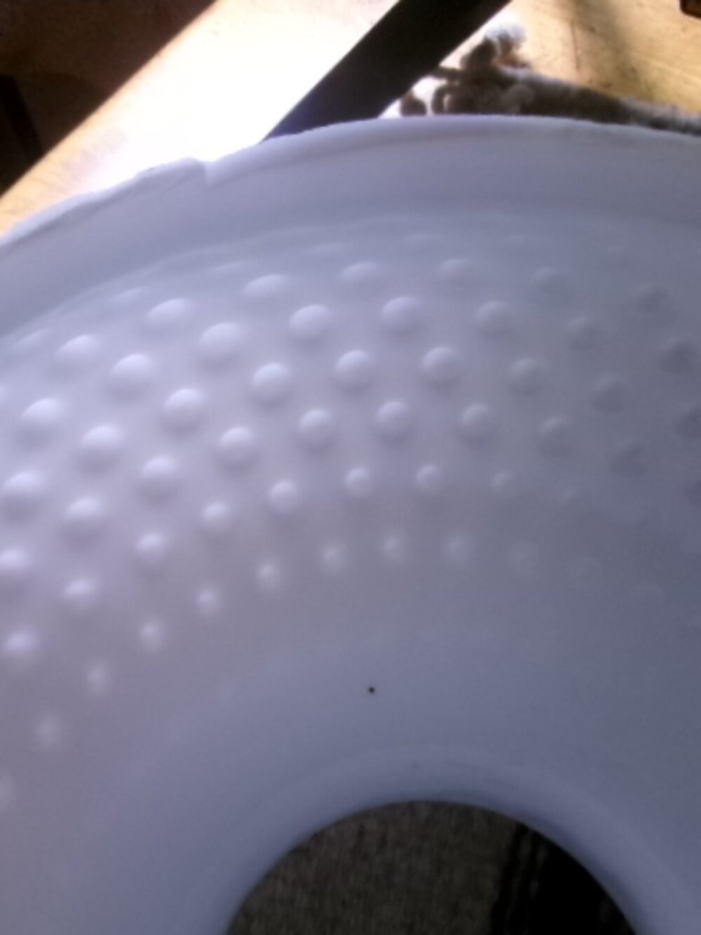 VTG HOBNAIL WHITE 7 IN FITTER SHADE FOR KEROSENE LAMP STUDENT LAMP - Picture 2 of 5